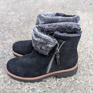 BareTraps Wyoming Black Faux Fur Lined Ankle Boot